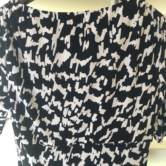 Ralph Lauren Womens Dress 8 Black White Faux-Wrap - Picture 7 of 11